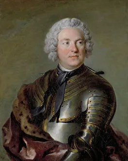 Necktie Prints: Count Carl Gustaf Tessin, 1741. Creator: Louis Tocque