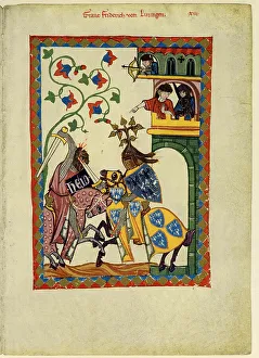 Book Art Prints: Count Friedrich II von Leiningen (From the Codex Manesse)
