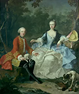 Martin Van Gallery: Count Giacomo Durazzo (1717-1794) in the Guise of a Huntsman with His Wife... prob early 1760s