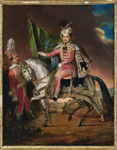 Karoly Prints: Count György Károlyi de Nagykároly (1802-1877) on horseback in Hungarian costume