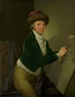 Count Jan Hadik sketching Stunder's portrait, c1797. Creator: Jan Jakub Stunder.<br> Count Jan Hadik sketching Stunder's portrait, c1797
