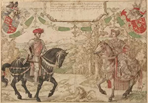 Brown Colour Gallery: Count Jan (Johann) IV of Nassau and His Wife Maria, Countess of Loon and Heinsberg, ca 1530