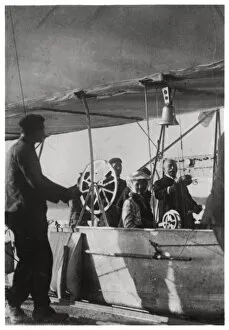 Count Zeppelin with his daughter in the gondola of Zeppelin LZ3, Germany, c1906-1908 (1933)