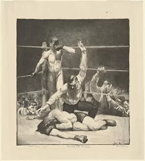 Boxer Gallery: Counted Out, first stone, 1921. Creator: George Wesley Bellows