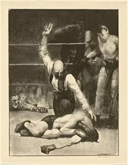 Boxing Arena Collection: Counted Out, second stone, 1921. Creator: George Wesley Bellows