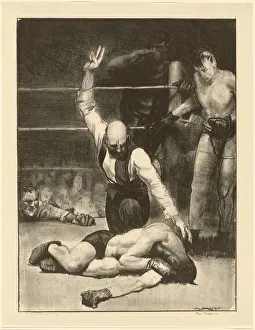 Bellows George Wesley Gallery: Counted Out, second stone, 1921. Creator: George Wesley Bellows