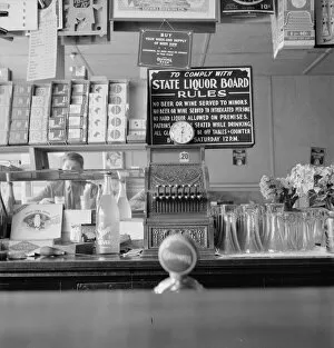 Service Gallery: Across the counter is Ghost Town Café, Vader, Lewis County, Western Washington, 1939