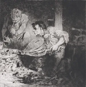 Metalworking Prints: The Counterfeiters, 1843. Creator: Charles Emile Jacque