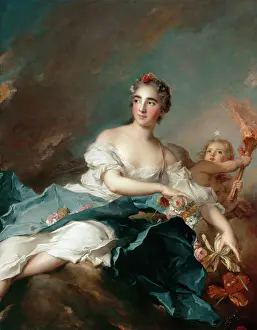 Floating Prints: The Countess de Brac as Aurora, 1741. Creator: Jean-Marc Nattier