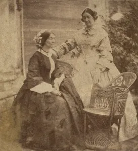 Charlotte Collection: [Countess Canning with Guest, Government House, Allahabad], 1858