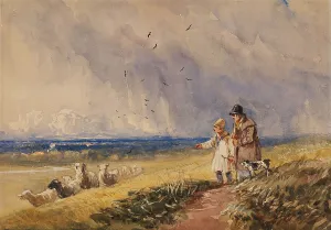 Cox David Prints: Counting the Sheep, c1810-1859. Creator: David Cox the Elder