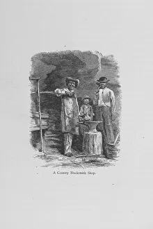 Smithy Prints: A country Blacksmith shop, 1874. Creator: Unknown