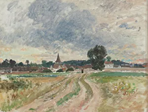 Oil On Canvas Mounted On Masonite Prints: A Country Church. Study, mid-late 19th century. Creator: Alfred Wahlberg