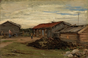 Gerhard Morgenstjerne Munthe Prints: Country Courtyard, 1875. Creator: Gerhard Munthe