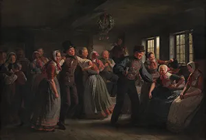 Exner Johan Julius Prints: A Country Dance in the Hedebo District, Zealand, 1855. Creator: Julius Exner