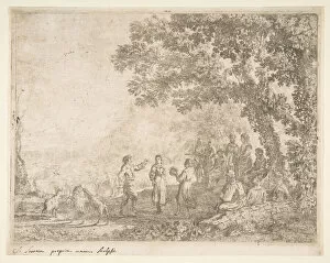 Lorrain Collection: The Country Dance (Large Plate), ca. 1637. Creator: Claude Lorrain