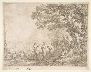 Festivities Prints: The Country Dance (Large Plate), ca. 1637. Creator: Claude Lorrain