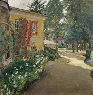 In a country estate, 1910. Artist: Vinogradov, Sergei Arsenyevich (1869-1938) In a country estate, 1910. Artist: Vinogradov, Sergei Arsenyevich (1869-1938)