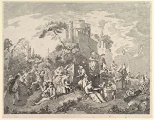 Villagers Prints: Country Fair, 1762. Creator: Pierre Charles Levesque