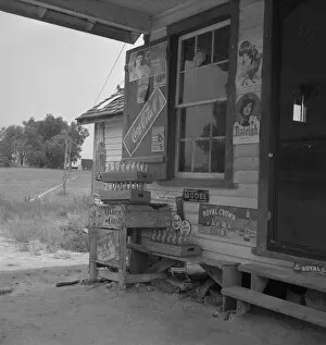 Glass Bottle Collection: Country filling station owned and operated by tobacco farmer, Granville County, North Carolina