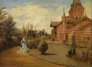 Lawn Prints: The Country House of Gustave Couteaux, 1871. Creator: Henri Jean Augustin de Braekeleer