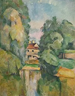 Israel Museum Gallery: Country House by a River, c1890. Artist: Paul Cezanne