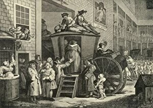Besant Collection: A Country Inn Yard, 1747, (1925). Creator: William Hogarth