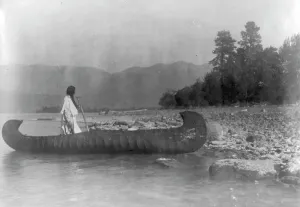 Hide Prints: Country of the Kutenai [Flathead Lake, Montana], c1910. Creator: Edward Sheriff Curtis
