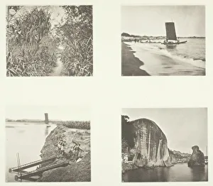 Pump Prints: A Country Road near Taiwanfu; A Catamaran; Chain Pumps; Rock Inscriptions, Amoy, c. 1868