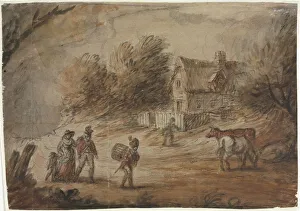 Country Scene with Soldiers. Creator: Henry William Bunbury (British, 1750-1811)
