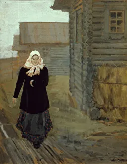 Church Service Gallery: In a country village. Going to church, 1903. Artist: Ryabushkin, Andrei Petrovich (1861-1904)