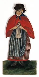 Stephen Prints: A country woman wearing hat and red cloak, 19th century. Creator: Stephen Jenner