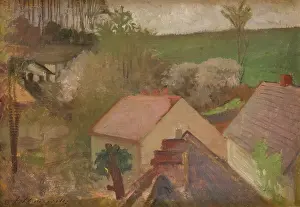 1904 Prints: Countryside Landscape with Houses, between 1904-1908. Creator: Jacek Malczewski
