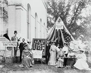 Professional Prints: County fair, tintype booth of Miss