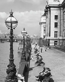 Streetlighting Prints: County Hall, South Bank, London, 1950s. Creator: Arthur Charles Kirby Ware