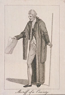 A county Sheriff in civic costume holding a staff and a piece of paper, 1805. Artist