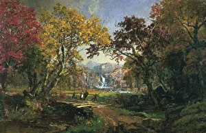 Couple on a Bridge, 1876 Artist: Jasper Francis Cropsey