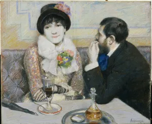 Torino Prints: Couple At Cafe, ca 1885
