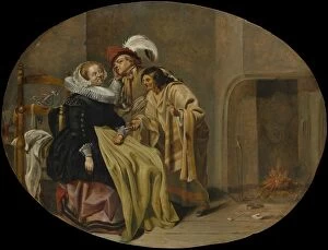 Gipsies Gallery: A Couple in an Interior with a Gypsy Fortune-Teller, ca. 1632-33. Creator: Jacob Duck