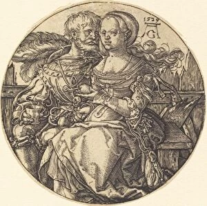 Heinrich Aldegrever Gallery: A Couple of Lovers Seated, 1529. Creator: Heinrich Aldegrever