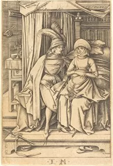 Couple Seated on a Bed, c. 1495 / 1503. Creator: Israhel van Meckenem