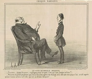 Morality Prints: Un cours de morale moderne, 19th century. Creator: Honore Daumier