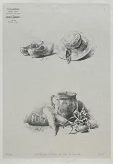 Charlesemile Jacque French Prints: Course in Drawing: No. 4 - Still Life. Creator: Charles-Emile Jacque (French, 1813-1894)