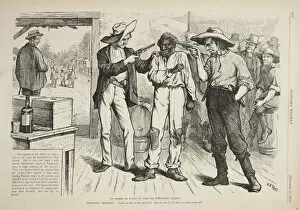 Discrimination Collection: Of Course He Wants to Vote the Democratic Ticket, 1876. Artist: Frost, Arthur Burdett (1851-1928)