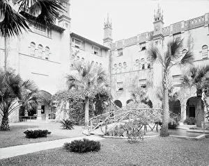 Private Prints: The Court, Alcazar Hotel, St. Augustine, Fla. c1904. Creator: Unknown
