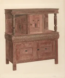 Court Cupboard, c. 1940. Creator: Leo Drozdoff