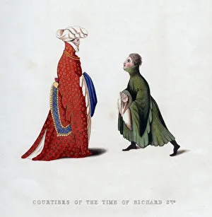 Court dress, 14th century, (1843). Artist: Henry Shaw