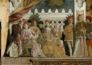 Fresco Prints: Court of Gonzaga (Fresco in the Camera degli Sposi in the Palazzo Ducale in Mantua)