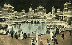 Mughal Gallery: Court of Honour by night, Coronation Exhibition, London, 1911. Creator: Unknown