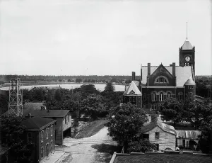 Transparency Prints: Court House and Lake Eola from Hotel San Juan, Orlando, Fla. c1904. Creator: Unknown